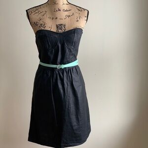 Jenny Han black strapless sweetheart neckline dress size S